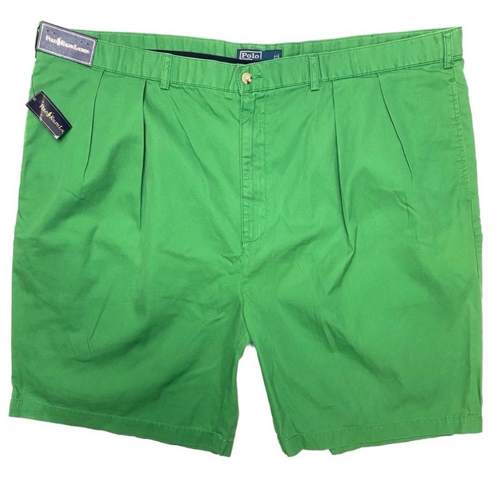 Polo Ralph Lauren Mens Green Tyler Big Pleated Cotton Chino Shorts NWT 48 - Picture 3 of 10